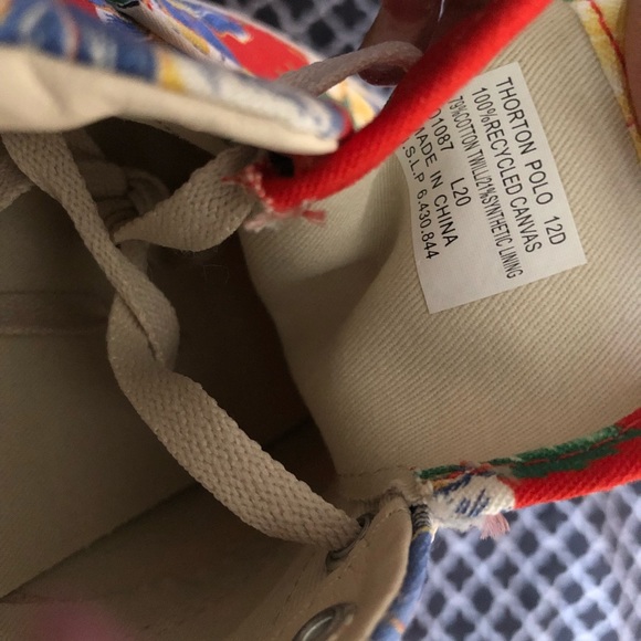 🛑Sold🛑Ralph Lauren Thorton Men's Red Floral Canvas Shoes - Picture 6 of 6